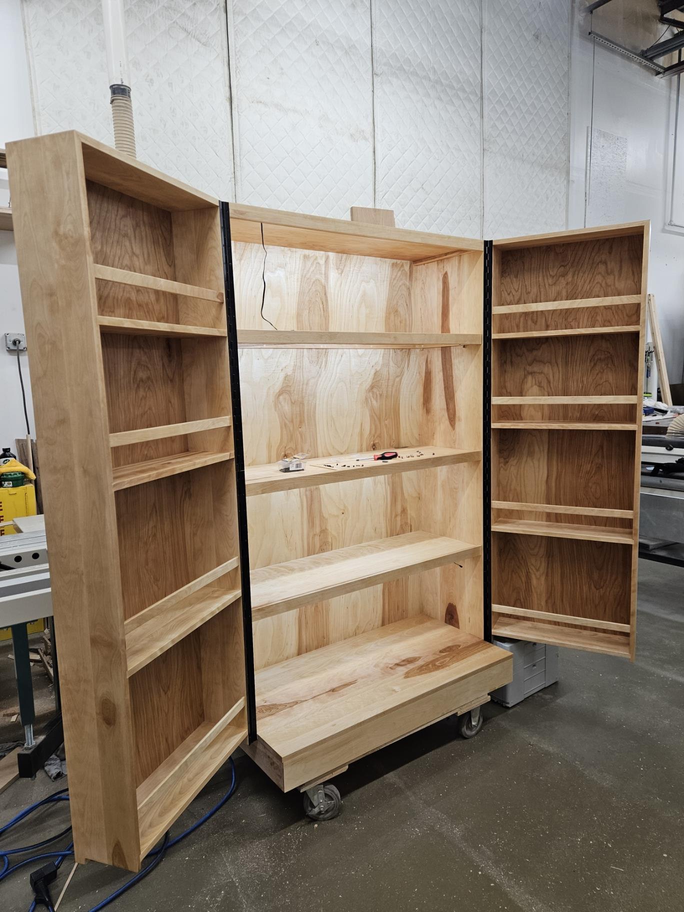 Birch Whiskey Cabinet with Backlit Shelving