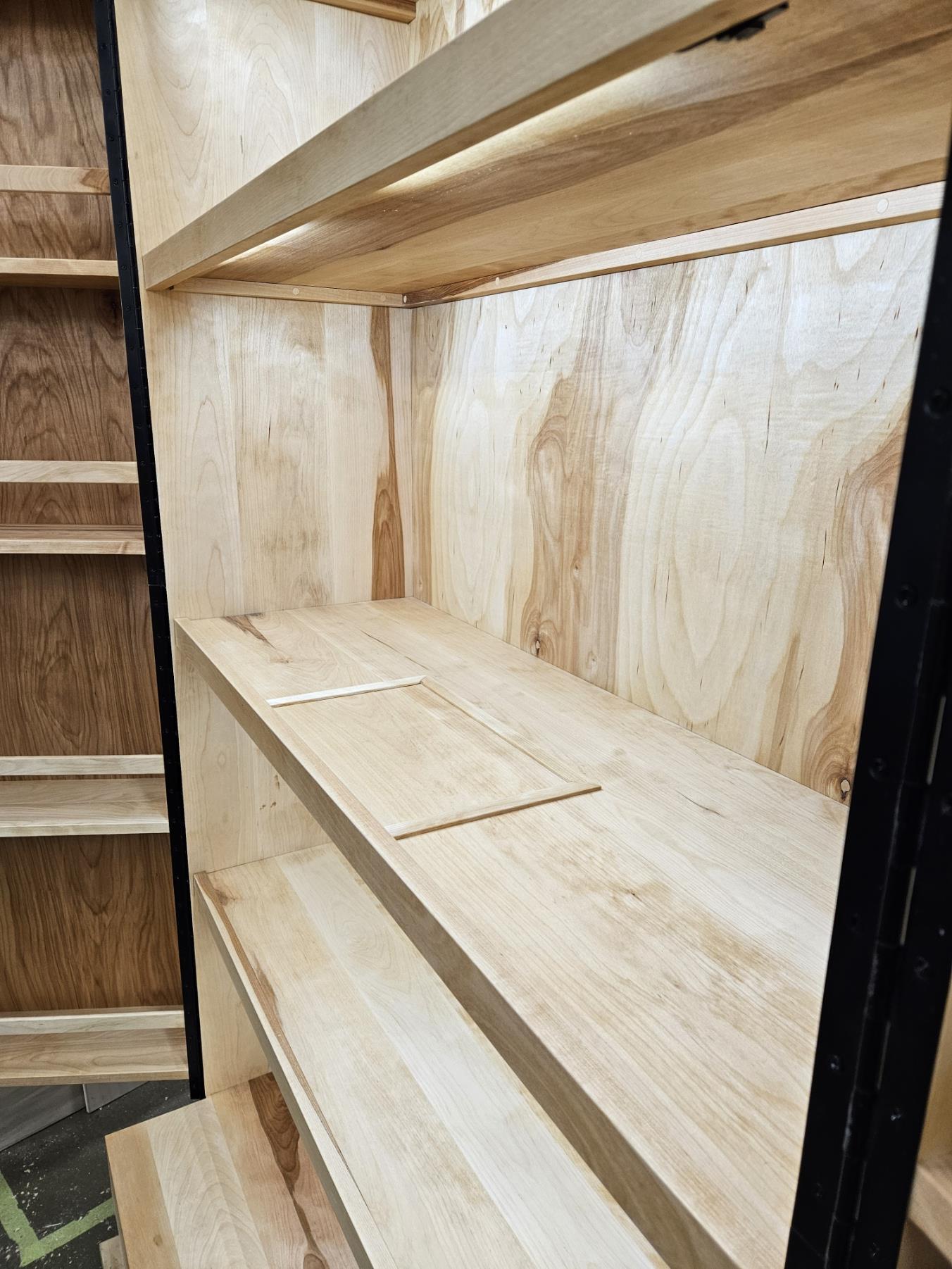 Birch Whiskey Cabinet with Backlit Shelving