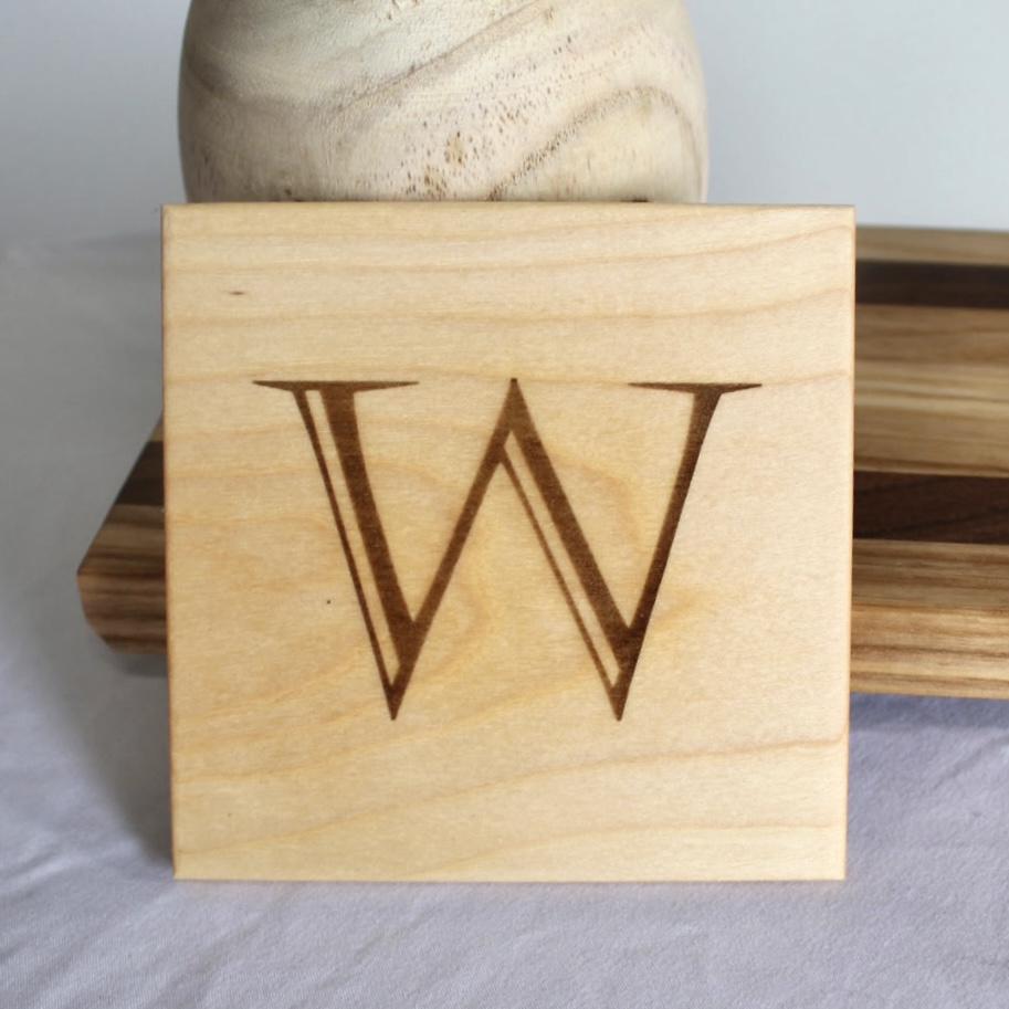 Custom Letter Coaster Set 4pc