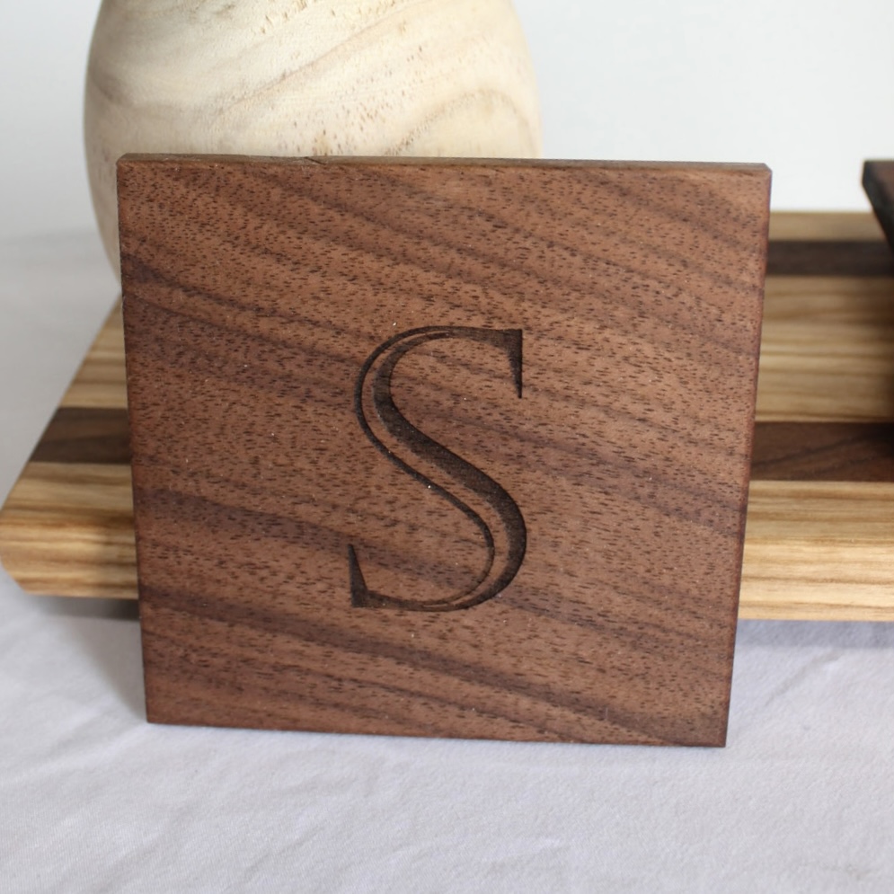 Custom Letter Coaster Set 4pc