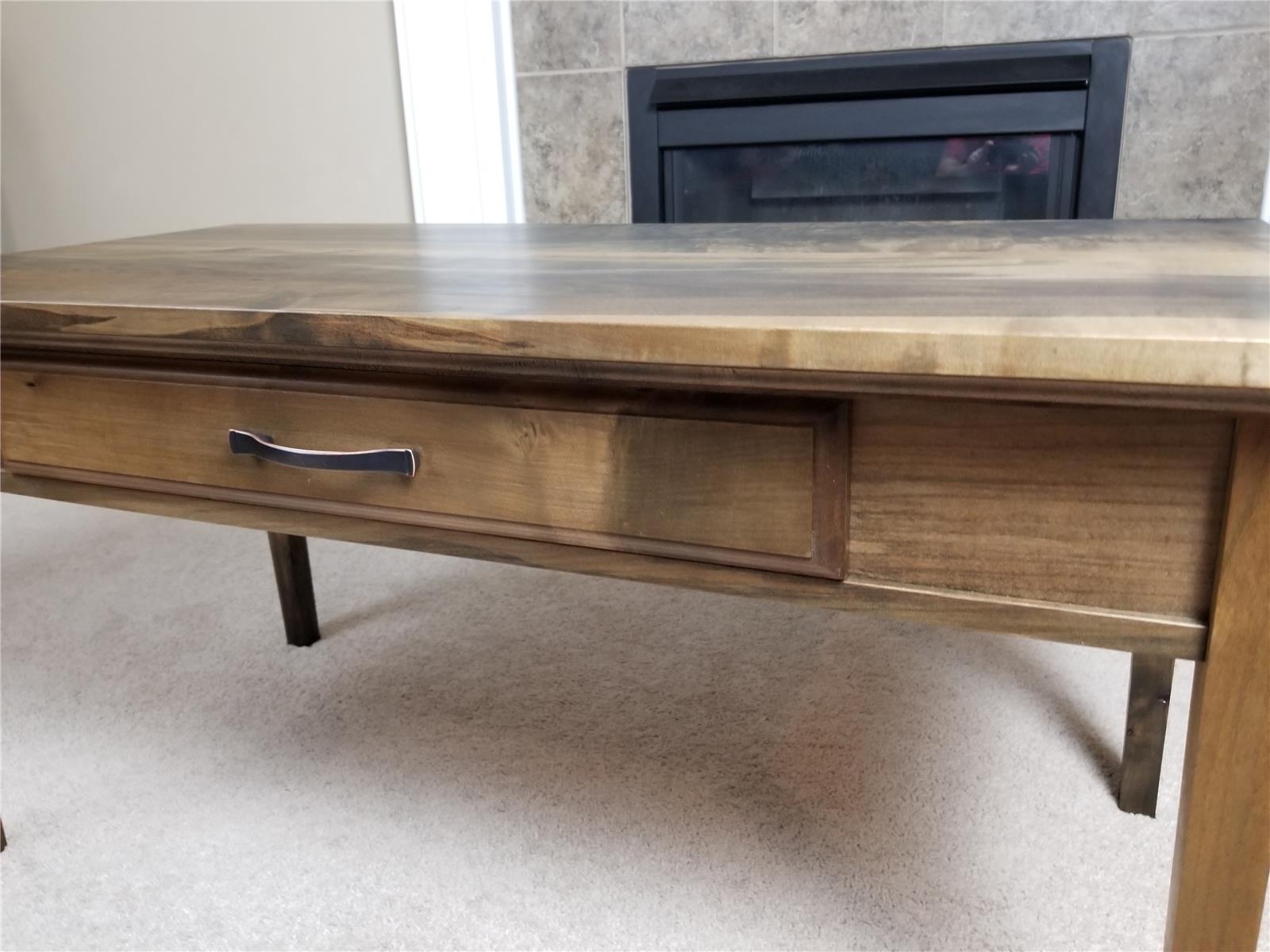 Maple Coffee Table with Fingerprint Reader