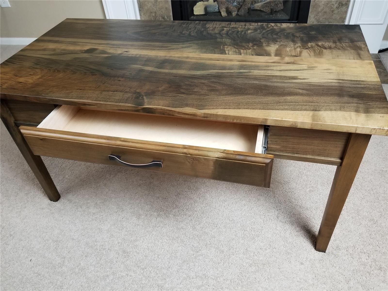 Maple Coffee Table with Fingerprint Reader