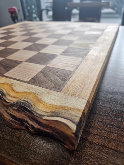 Live Edge Chess Board