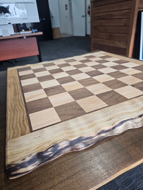 Live Edge Chess Board